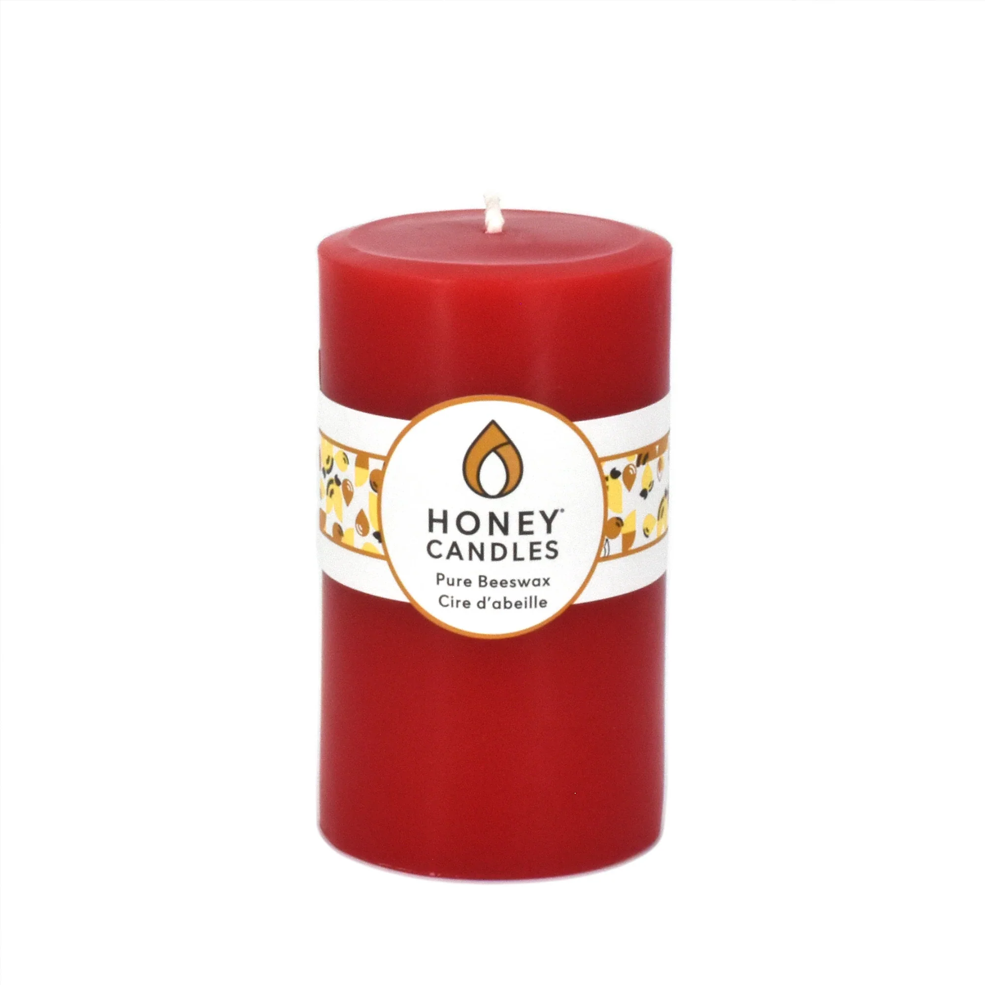 Honey Candles - 5" Round Pillar Red