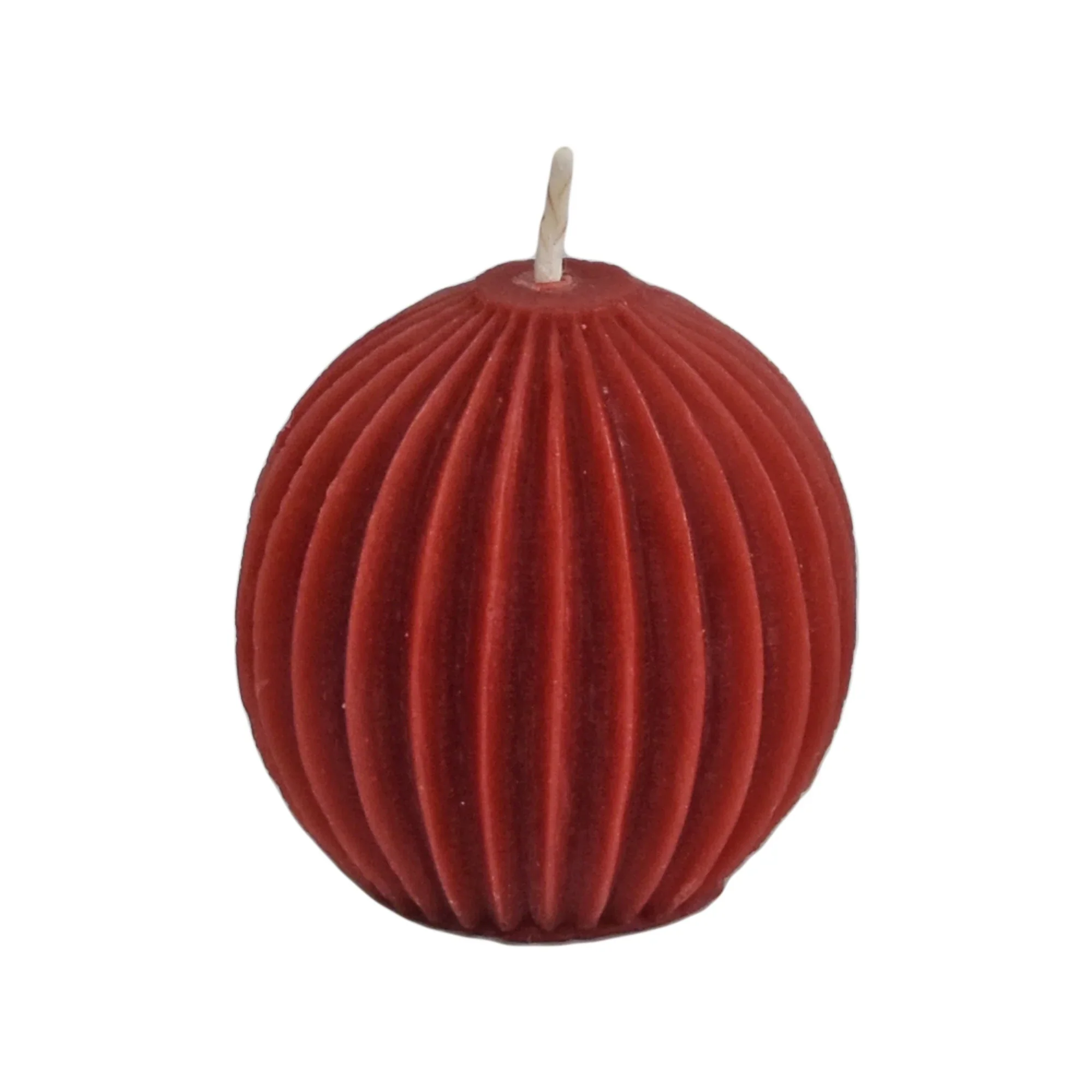 Honey Candles - Fluted Sphere Burgundy