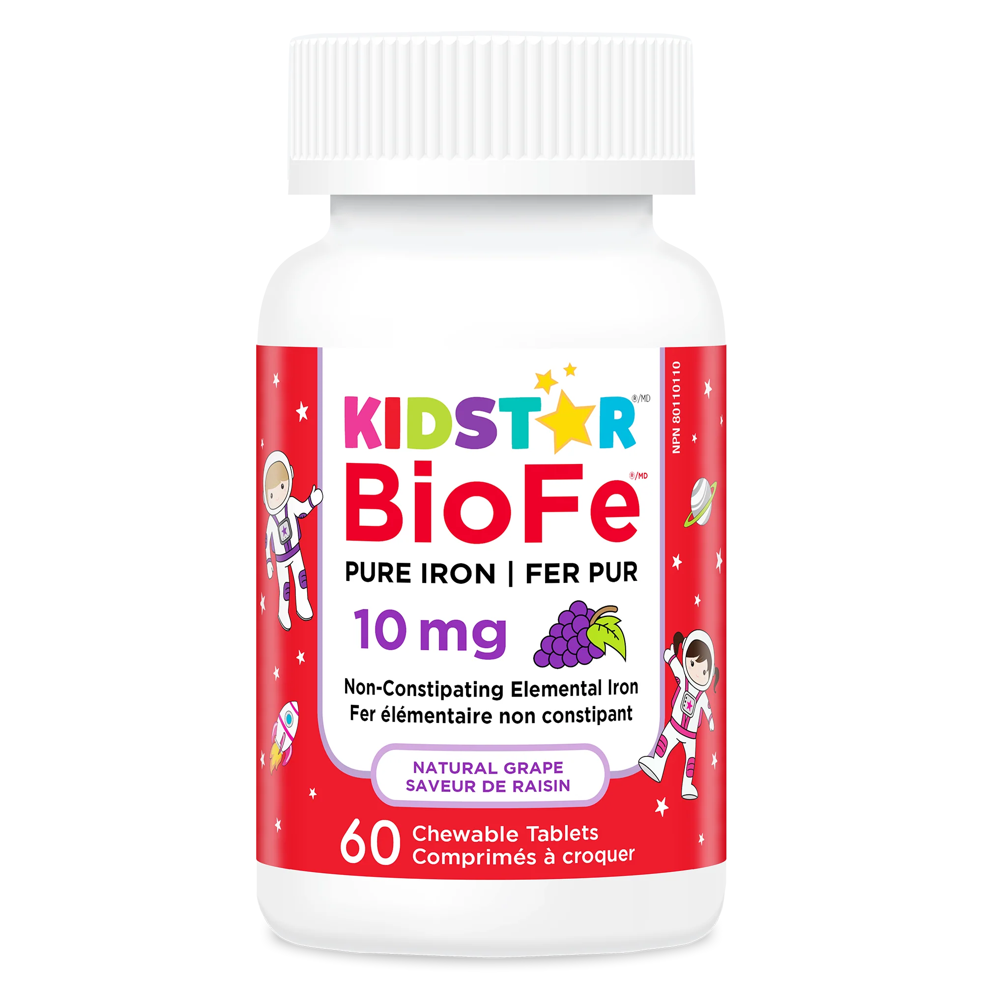 KidStar Nutrients - BioFe Pure Iron 10 mg Natural Grape