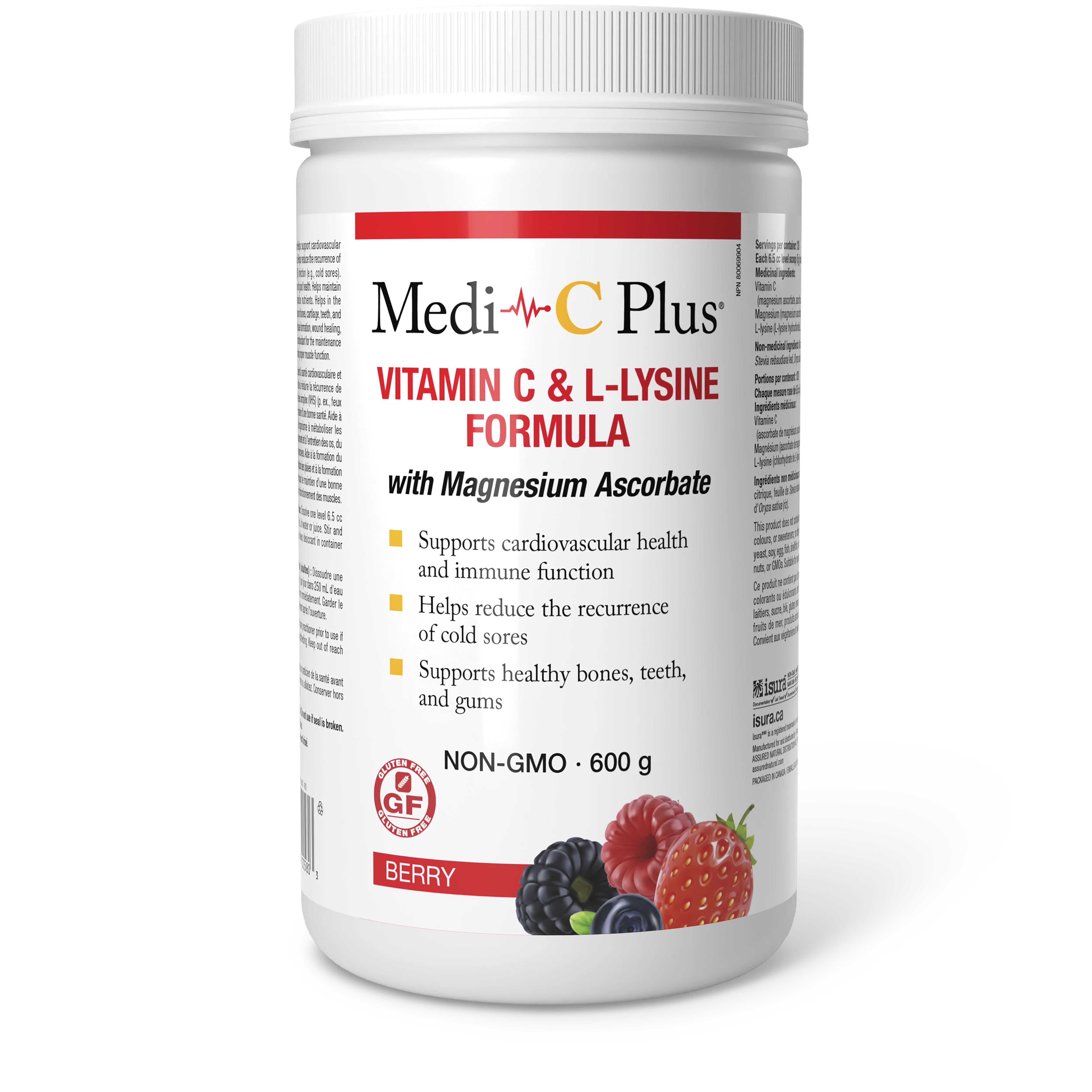 Medi-C Plus - Vitamin C & L-Lysine Formula w/Magnesium Ascorbate Berry Flavour - Image 3