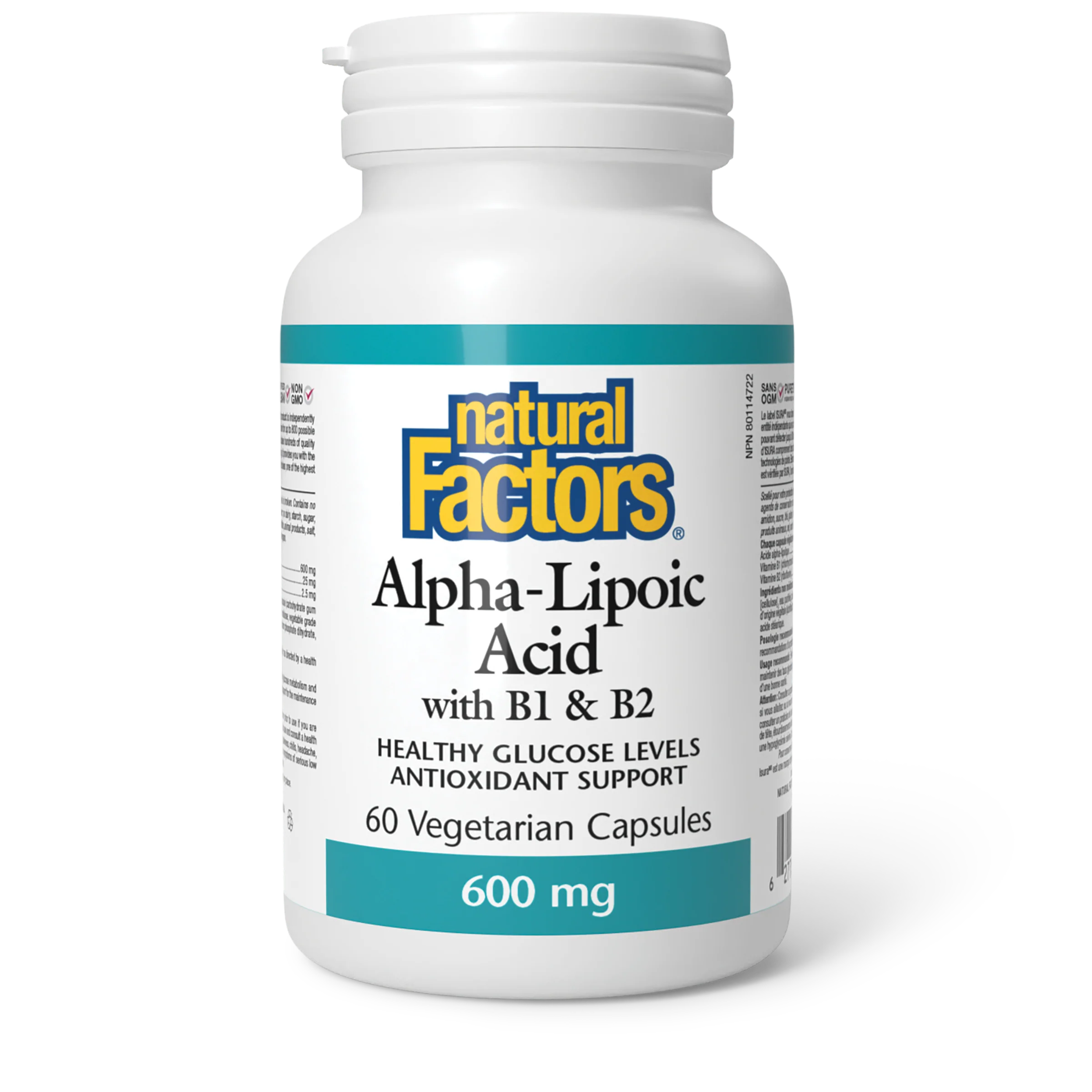Natural Factors - Alpha-Lipoic Acid w/ B1 & B2 - 600 mg - Image 2