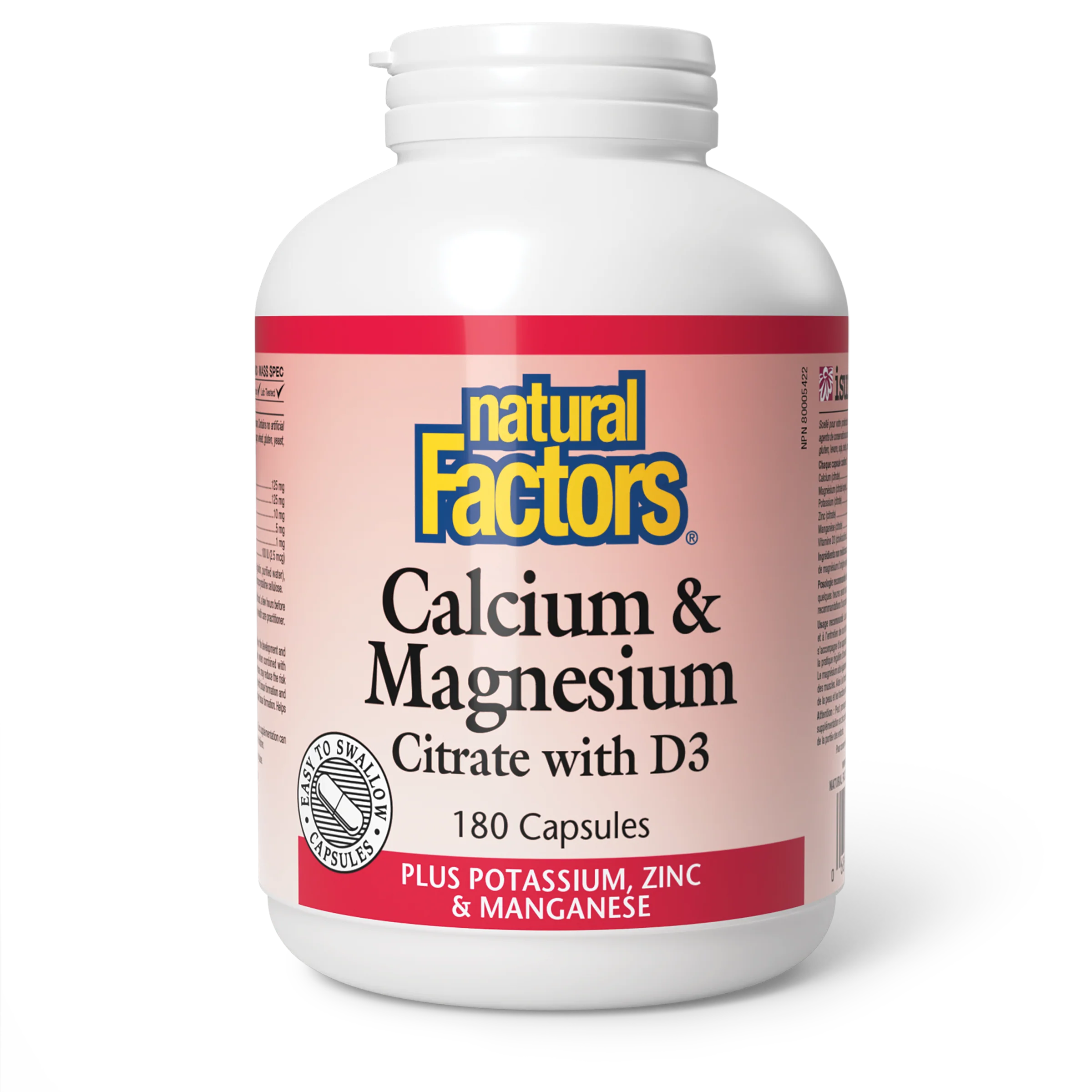 Natural Factors - Calcium & Magnesium Citrate w/ D3