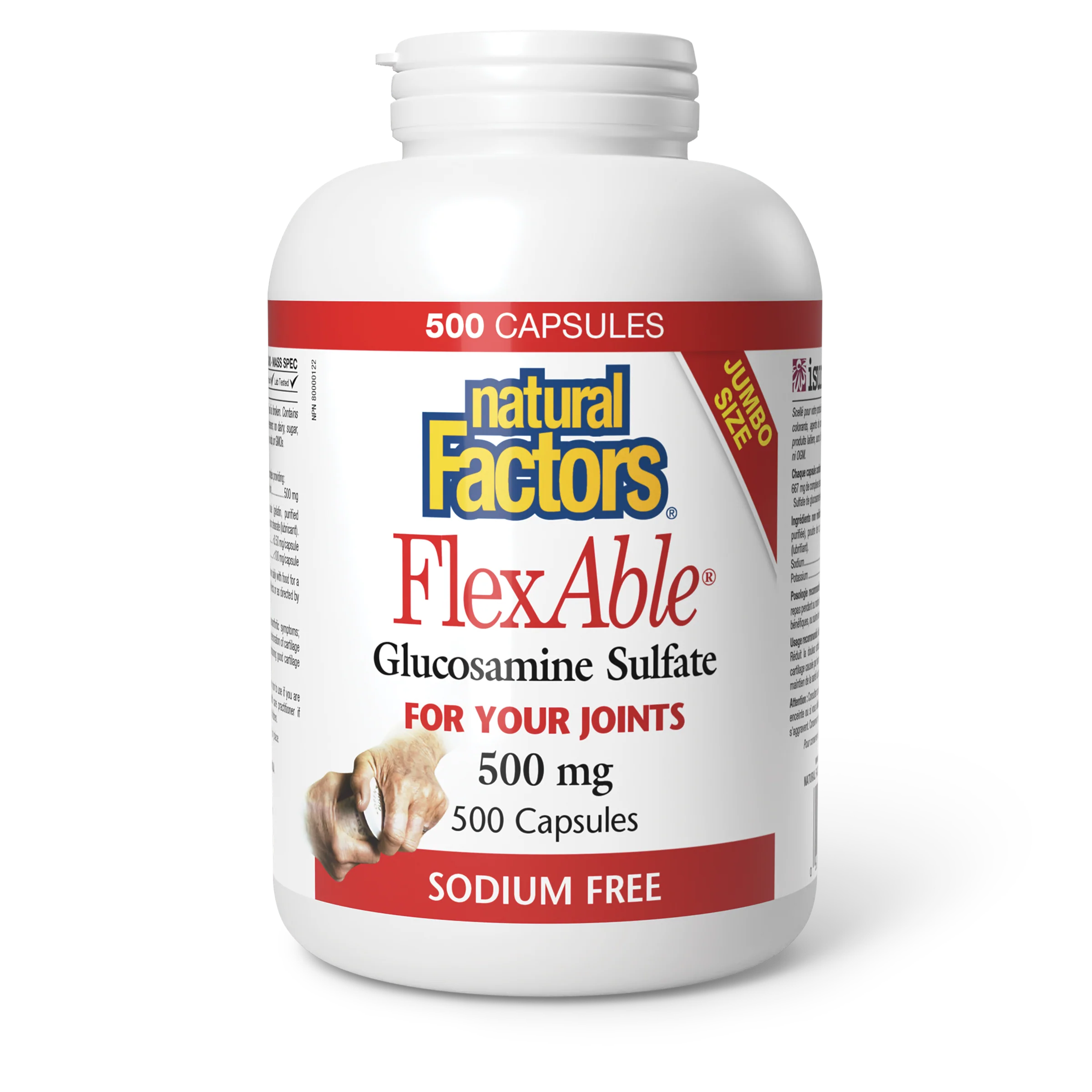 Natural Factors - FlexAble Glucosamine Sulfate - Sodium Free - Jumbo Size - Image 2