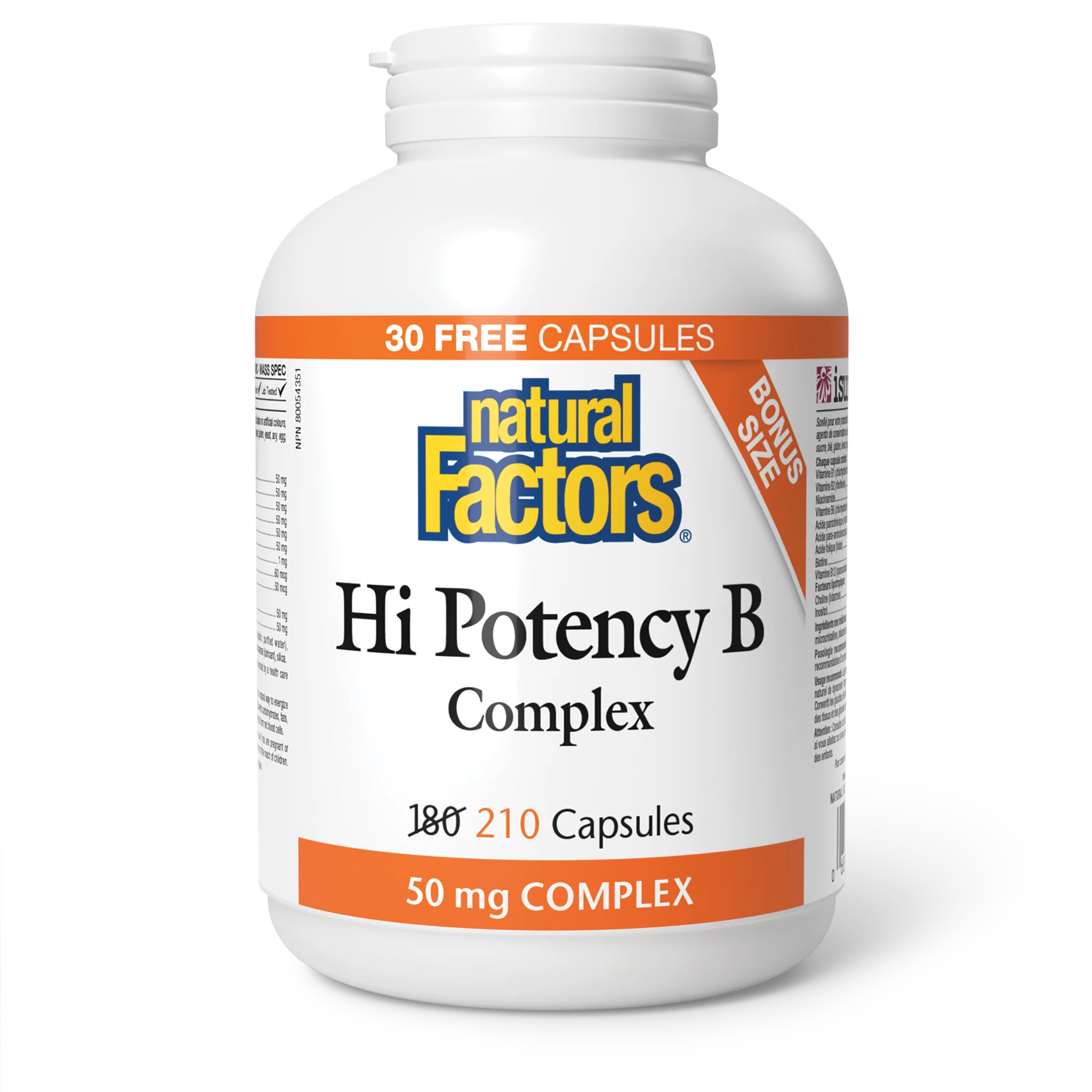 Natural Factors - Hi Potency B Complex - 50 mg - Bonus Size