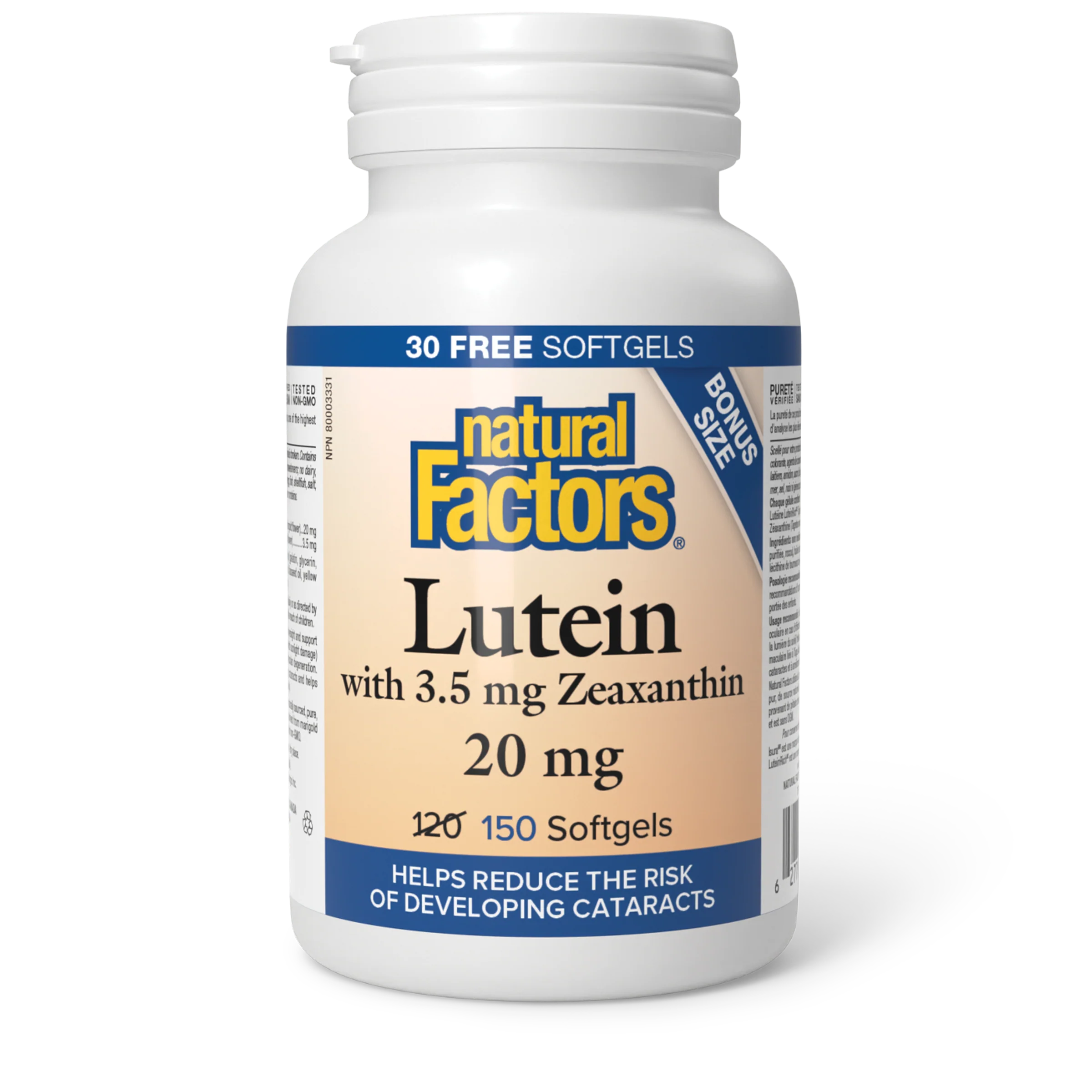 Natural Factors - Lutein - 20 mg - Bonus Size