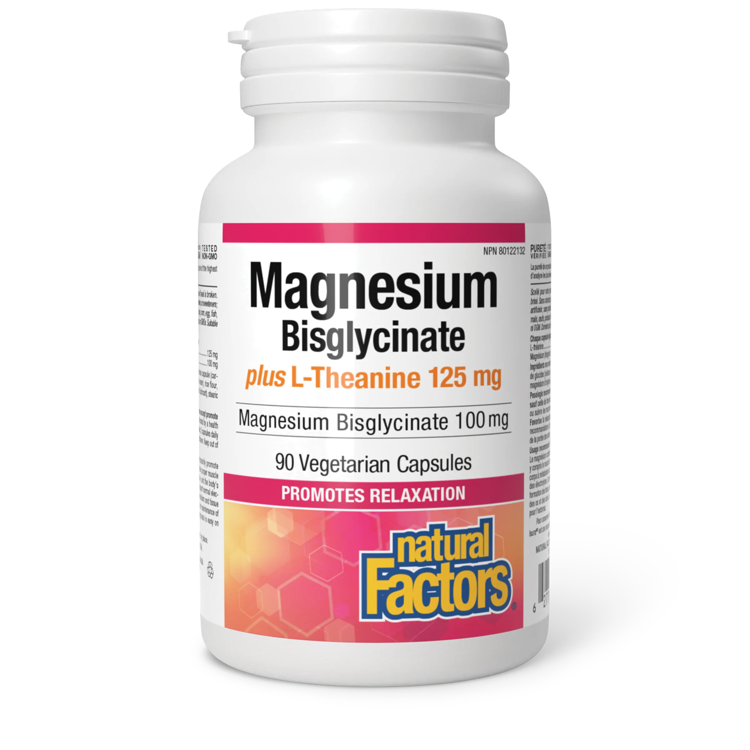 Natural Factors - Magnesium Bisglycinate Plus L-Theanine - 125 mg - Image 2