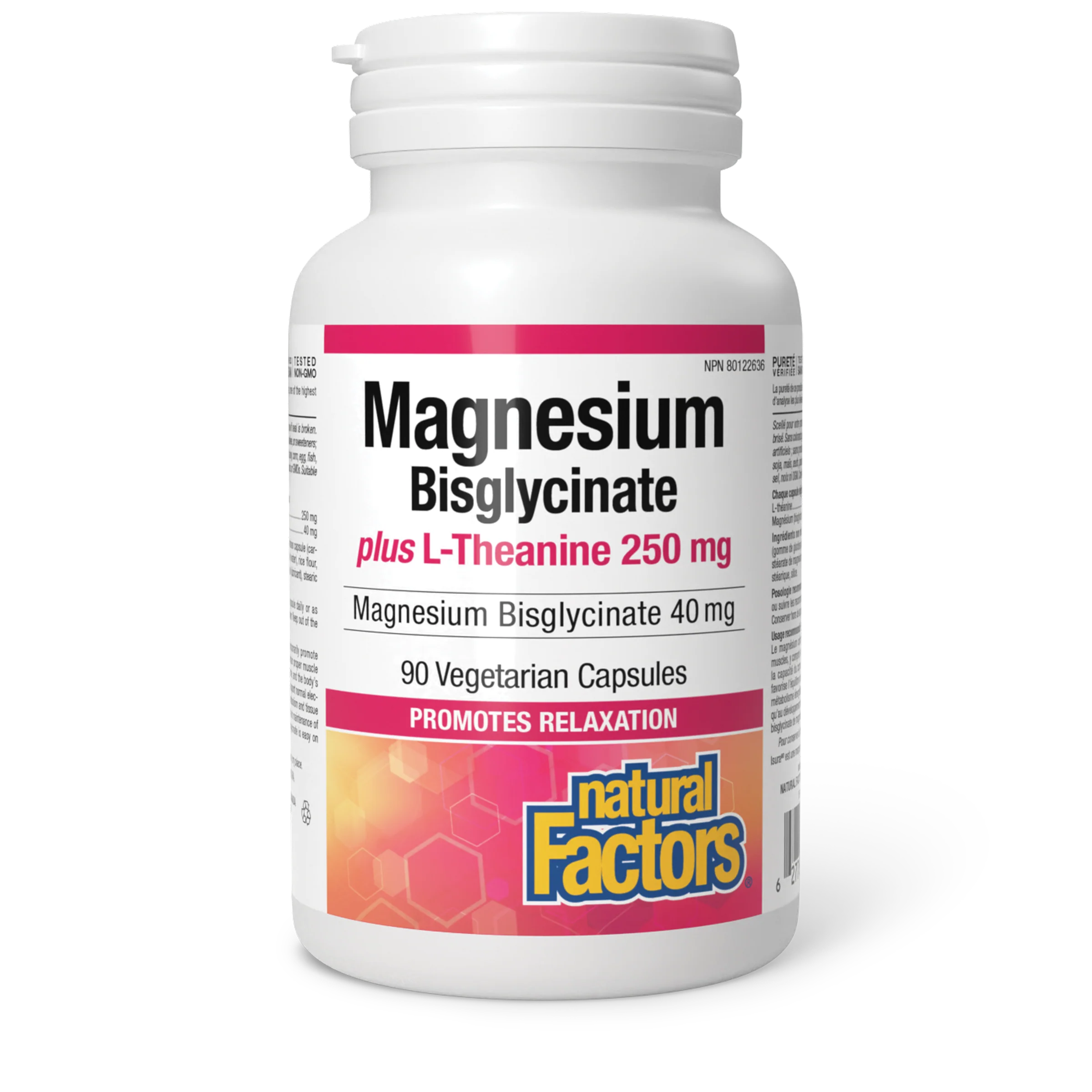 Natural Factors - Magnesium Bisglycinate Plus L-Theanine - 250 mg