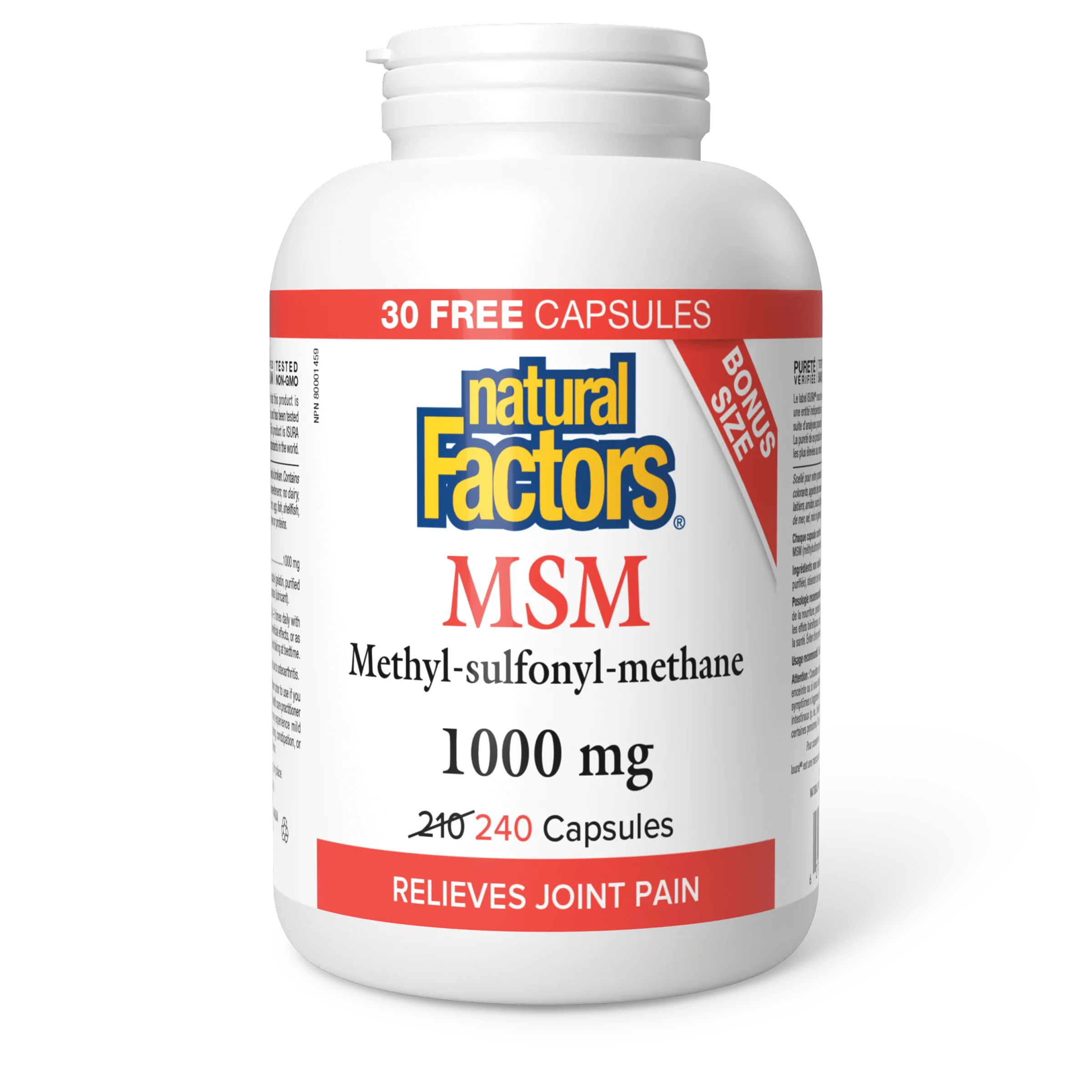 Natural Factors - MSM - 1000 mg - Bonus Size
