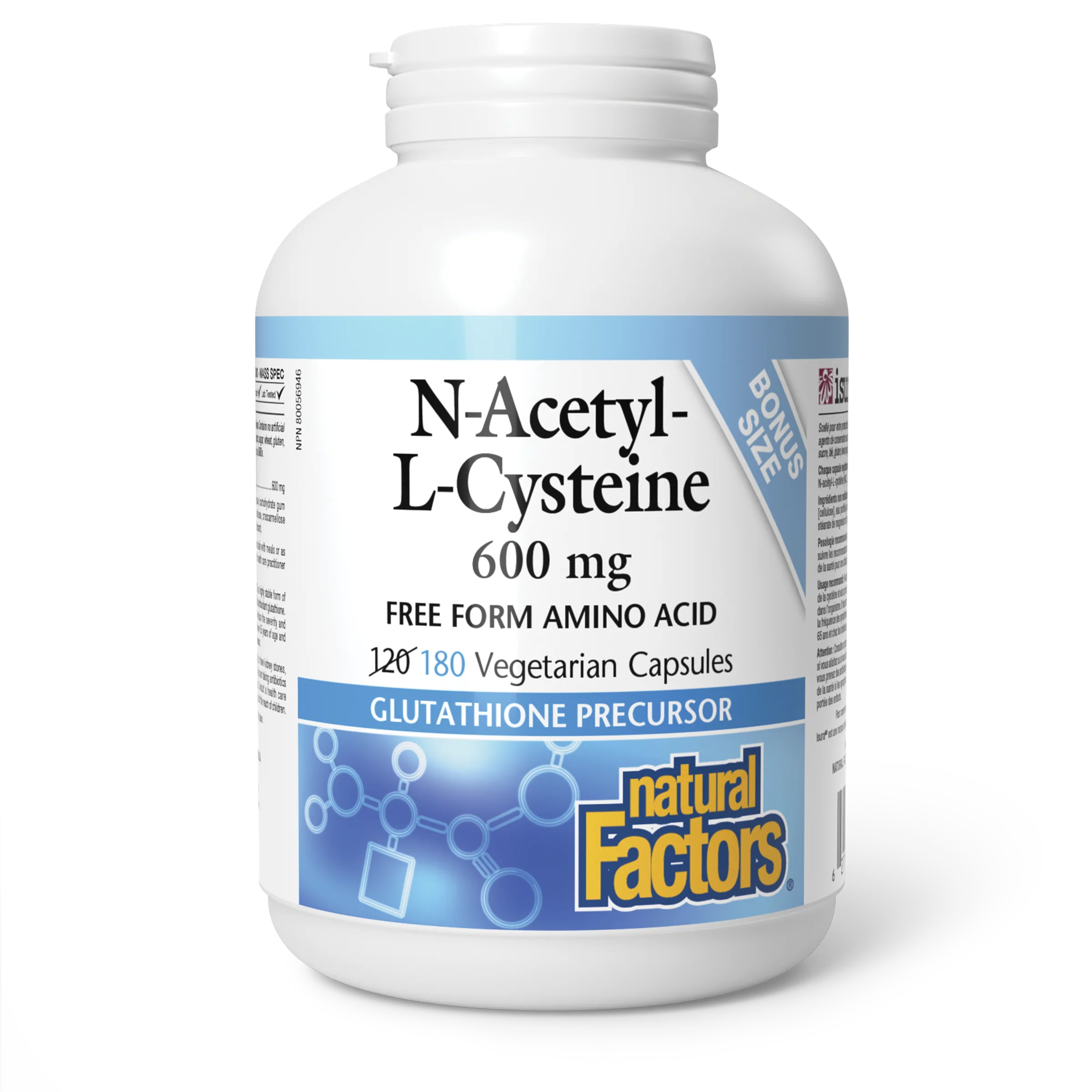 Natural Factors - N-Acetyl-L-Cysteine - 600 mg - Bonus Size