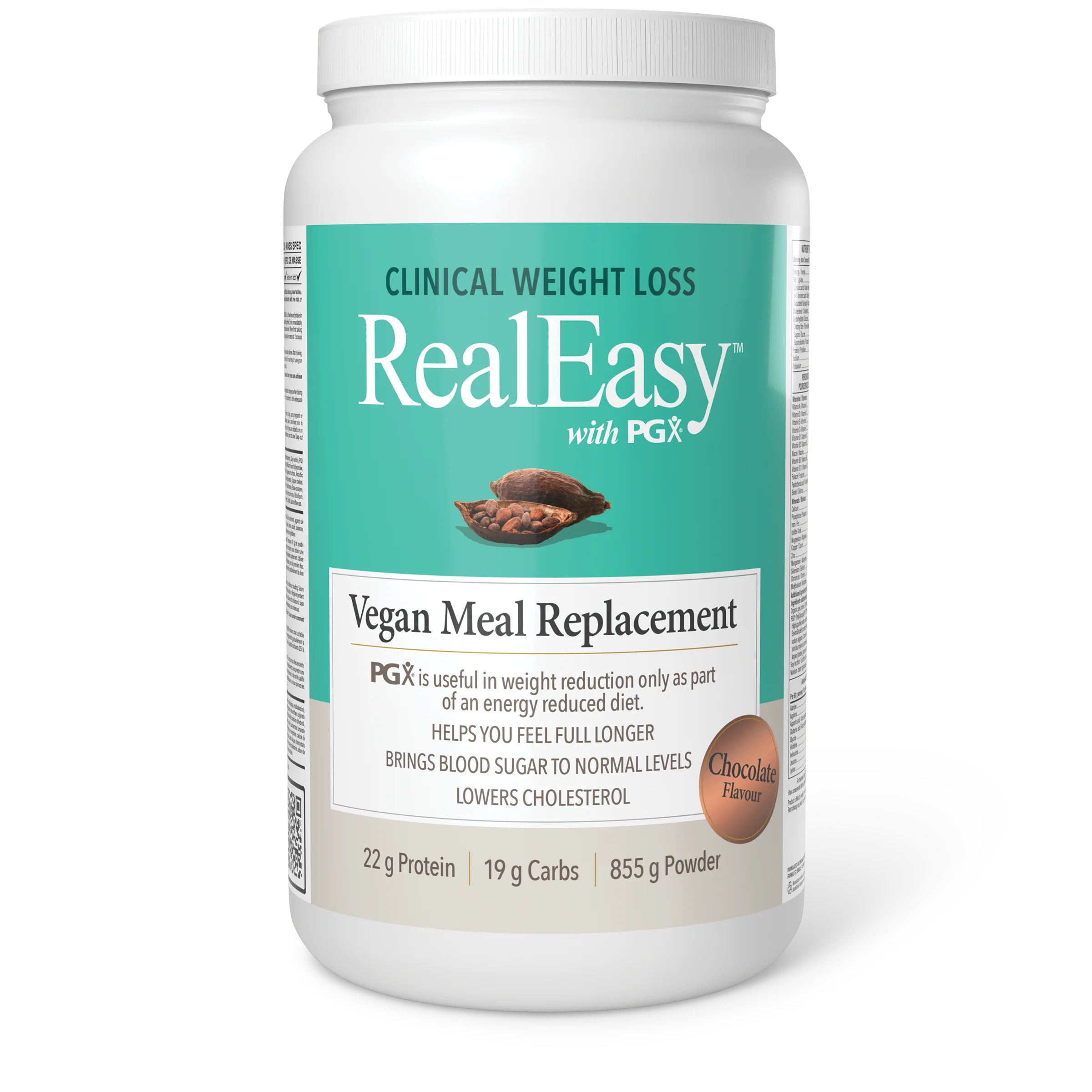 Natural Factors - RealEasy with PGX Vegan Meal Replacement - Chocolate - Image 2