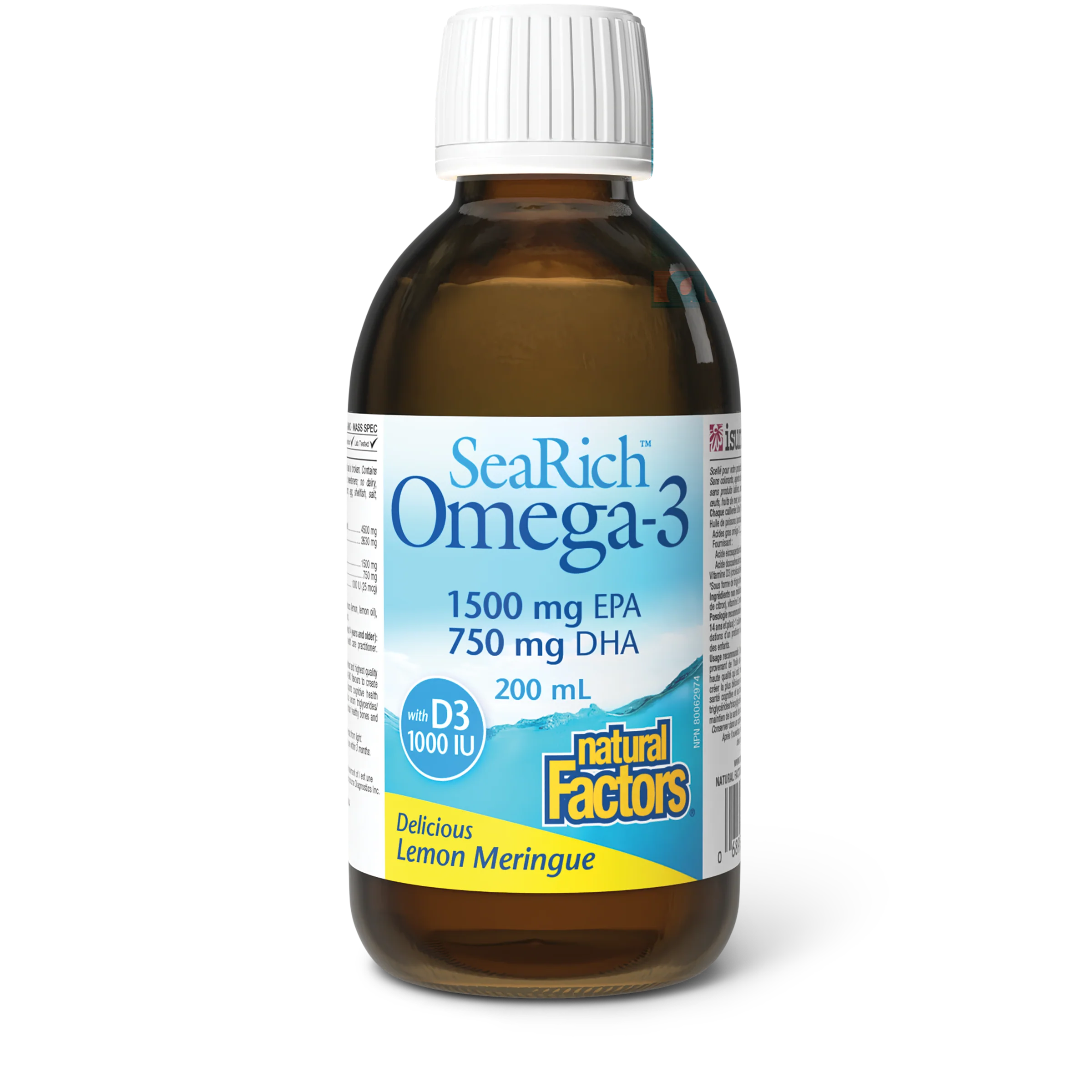 Natural Factors - SeaRich Omega-3 with Vitamin D3 - High Potency - Lemon Meringue - Image 2