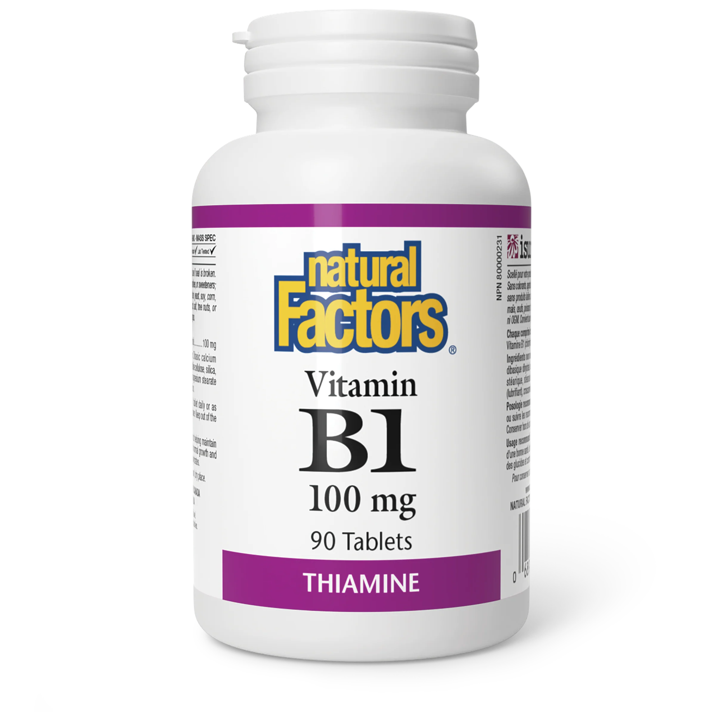 Natural Factors - Vitamin B1 - 100 mg - Image 2