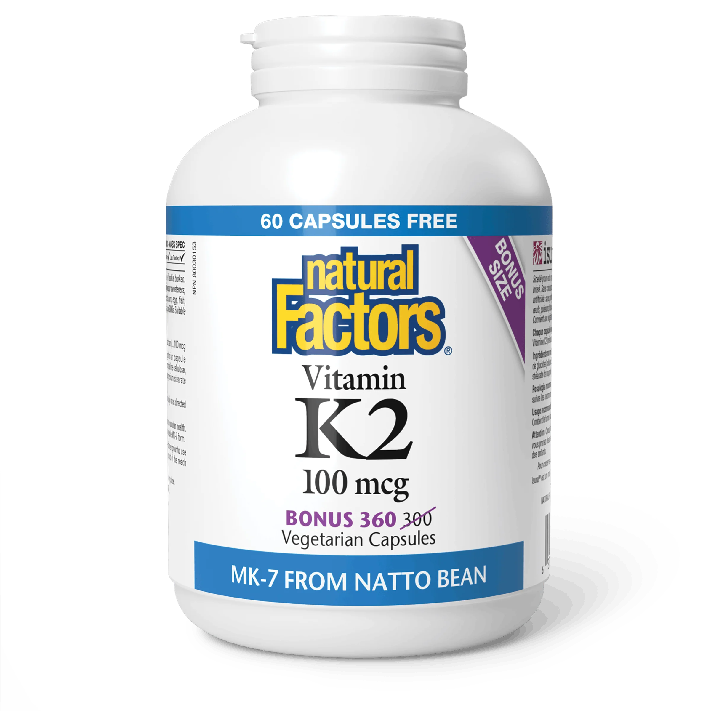 Natural Factors - Vitamin K2 - 100 mcg - Bonus Size - Image 2