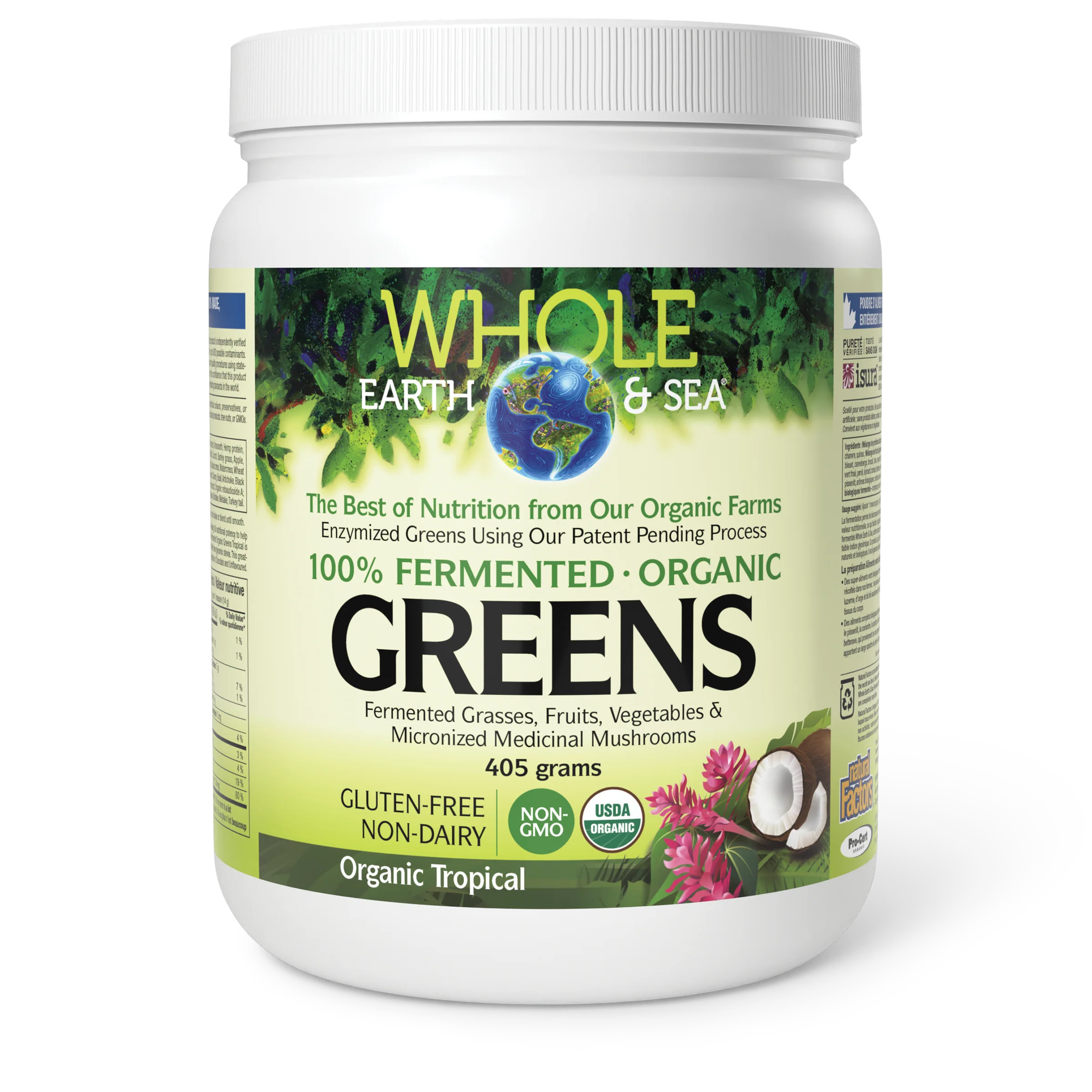 Natural Factors - Whole Earth & Sea Fermented Organic Greens - Tropical*