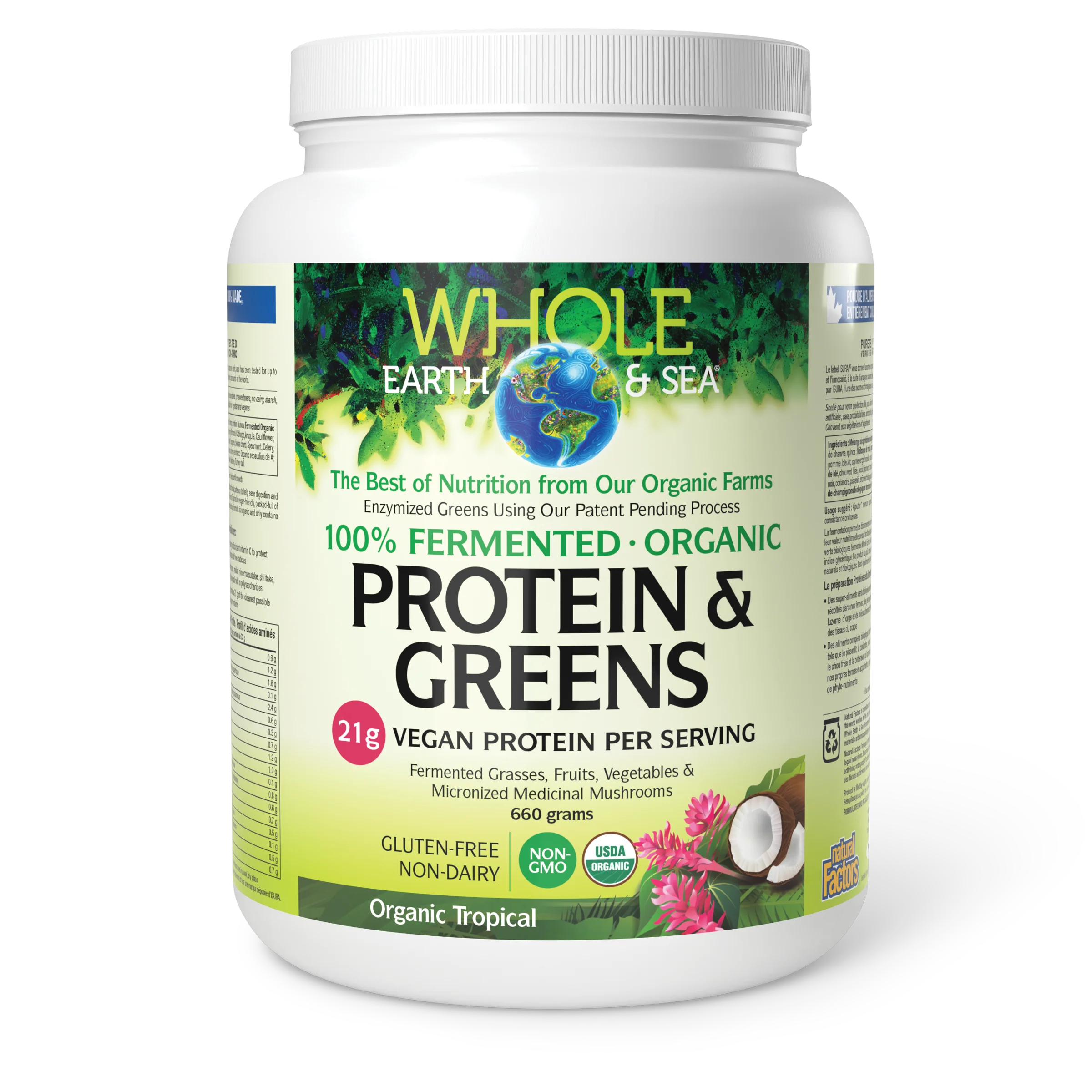 Natural Factors - Whole Earth & Sea Fermented Organic Protein & Greens - Tropical