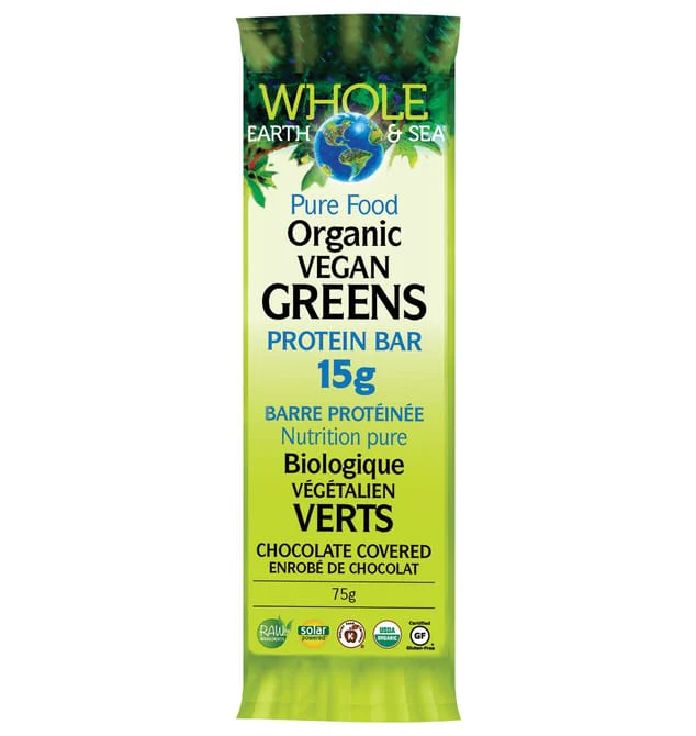 Natural Factors - Whole Earth & Sea Organic Vegan Greens Protein Bar - Image 2