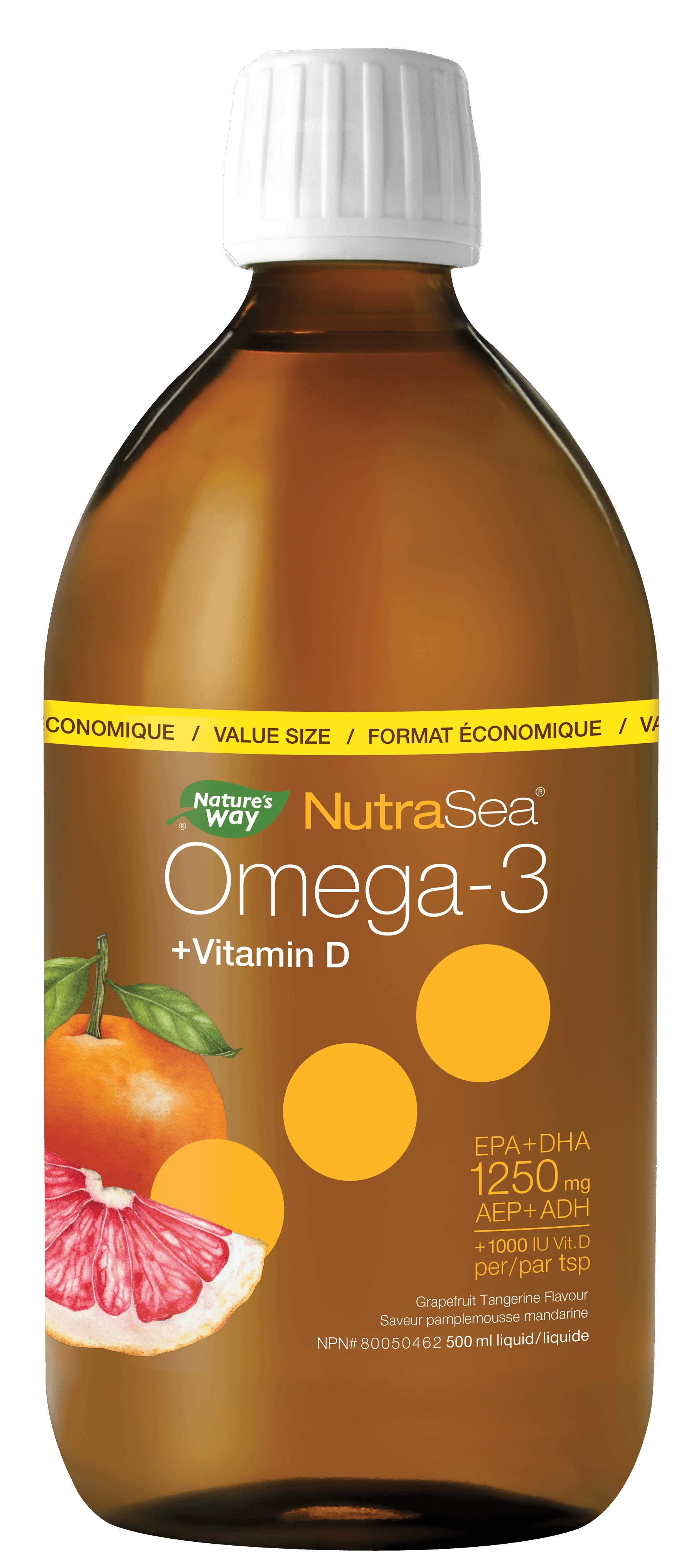 Nature's Way - NutraSea+D Omega-3 + Vitamin D - Grapefruit Tangerine Flavour
