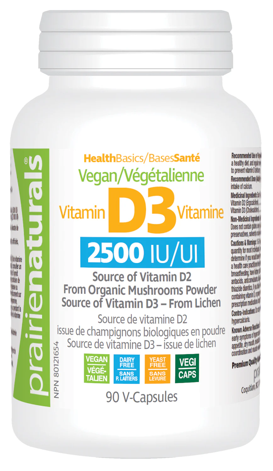 Prairie Naturals - Vegan Vitamin D3 - 2500 IU - Image 2