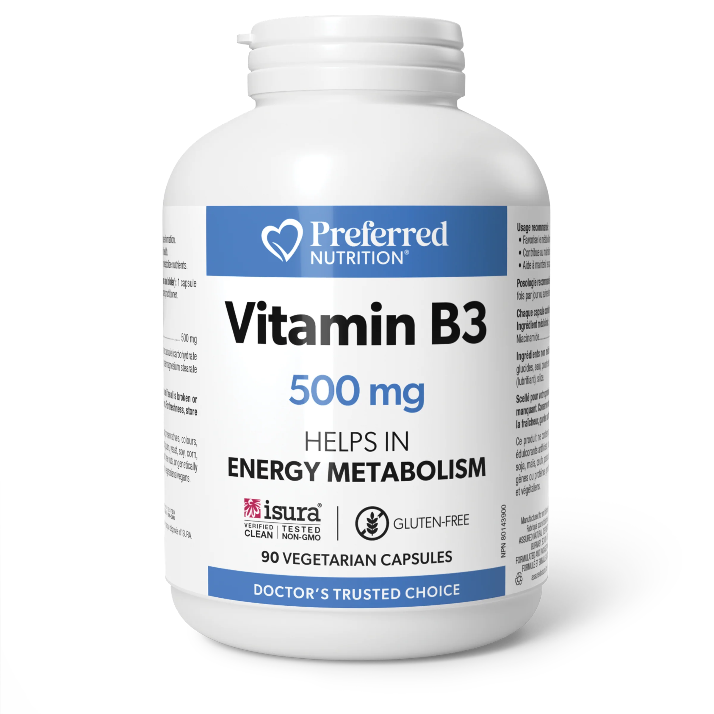 Preferred Nutrition - Vitamin B3 Niacinamide 500mg