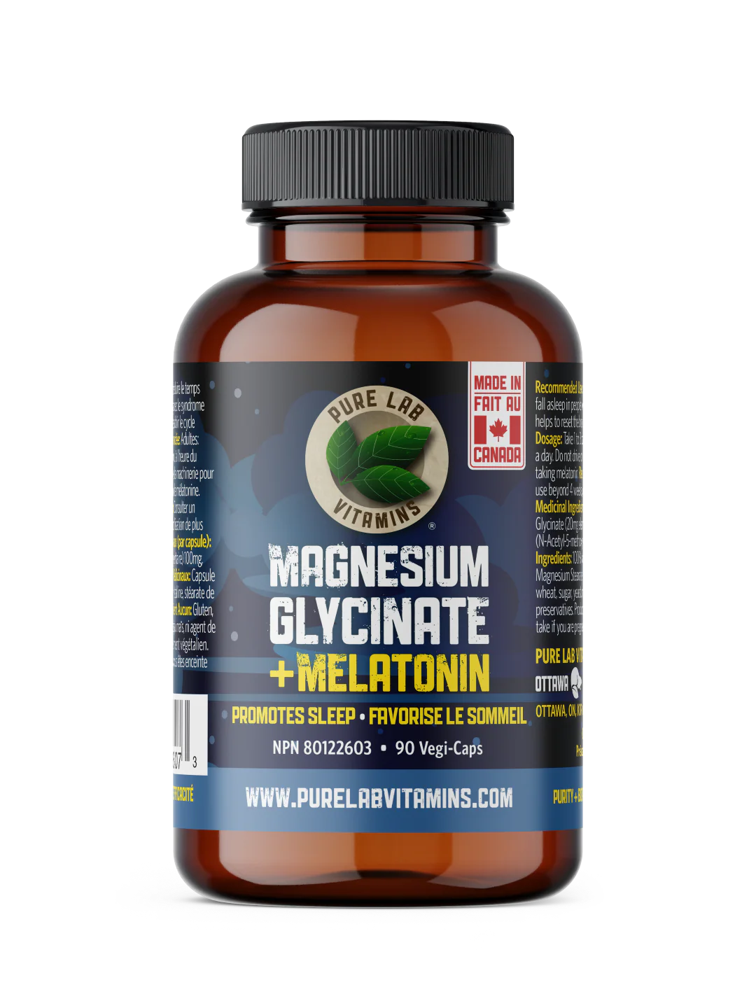 Pure Lab Vitamins - Magnesium Glycinate + Melatonin