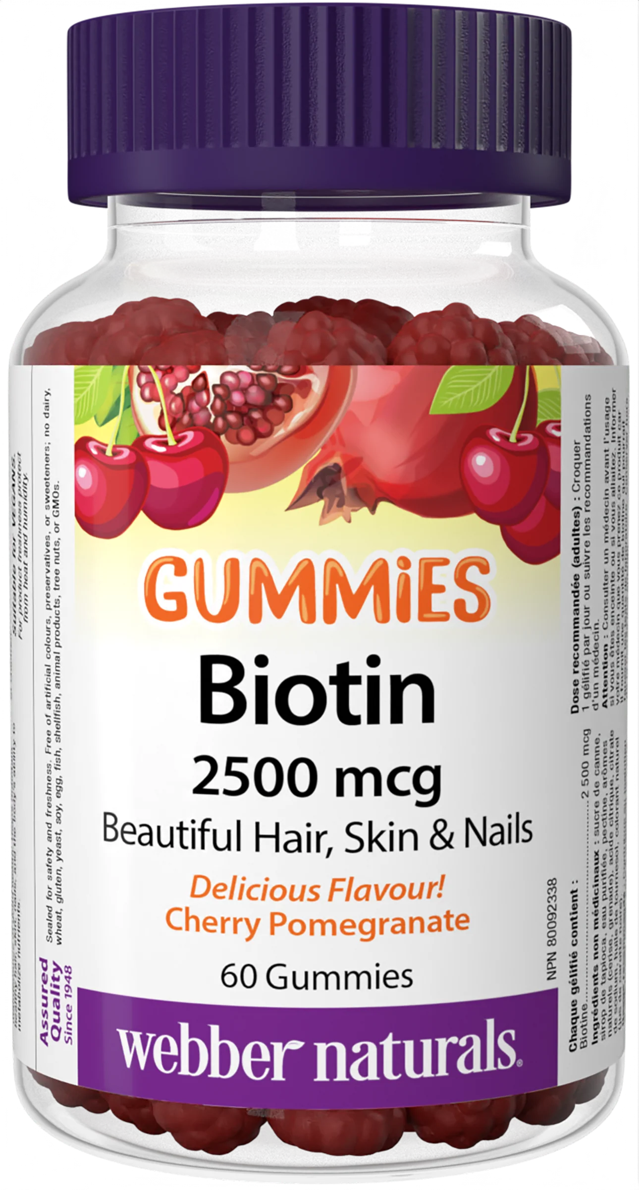 Webber Naturals - Biotin Gummies 2500mcg - Cherry Pomegranate